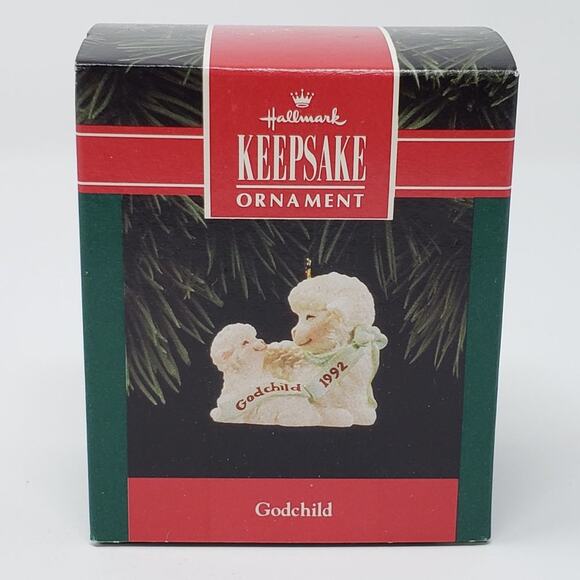 1992 Hallmark Godchild Handcrafted Keepsake Holiday Christmas Ornament. - Picture 1 of 7